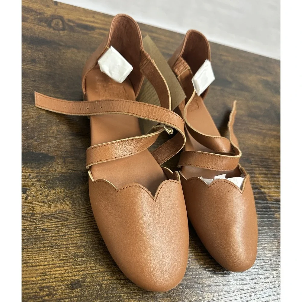 NWT Bali ELF Mangrove Handmade Leather Shoes Crisscross Strappy Mary Jane US 8 - Picture 9 of 10